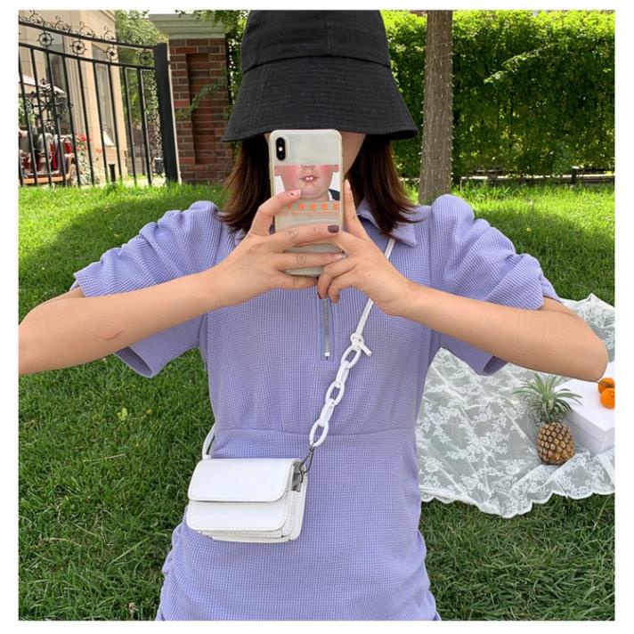 Túi xách nữ màu trơn, túi đeo chéo mini thời trang dành cho nữ