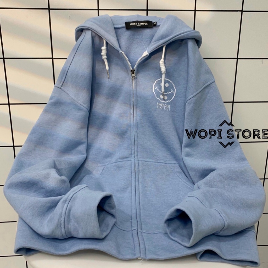 Áo Khoác Hoodie LIKE Phối Zip Vải Nỉ Bông Form Rộng Ulzzang Unisex | BigBuy360 - bigbuy360.vn