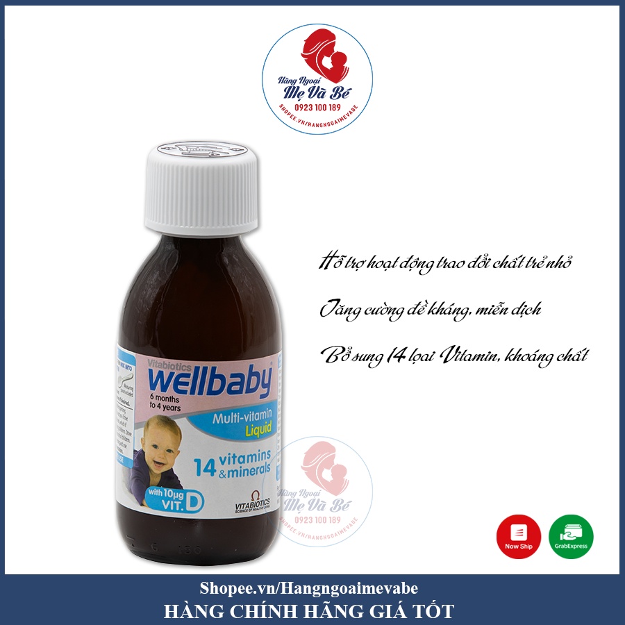 Vitamin tổng hợp WELLBABY Multi-Vitamin Liquid cho bé [Date 5/2024]