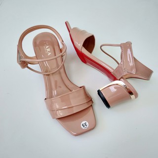 Giày sandal gót bọc 5 phân quai xếp - hình thật