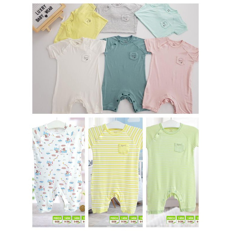 Body đùi cộc tay vai chồm Luxry-Arich vải sợi tre cao cấp cho bé trai bé gái