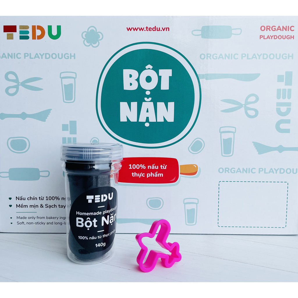 Bột nặn đất nặn an toàn Tedu hủ 140gram - Màu đen