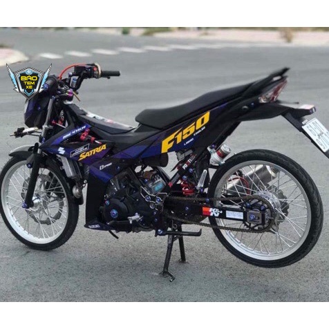Tem rời dán xe satria fi xanh đen