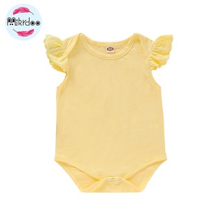 Bộ jumpsuit Mikrdoo tay áo cánh tiên xinh xắn cho bé gái