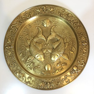 Mâm đồng lý ngư vọng nguyệt cao cấp 52cm