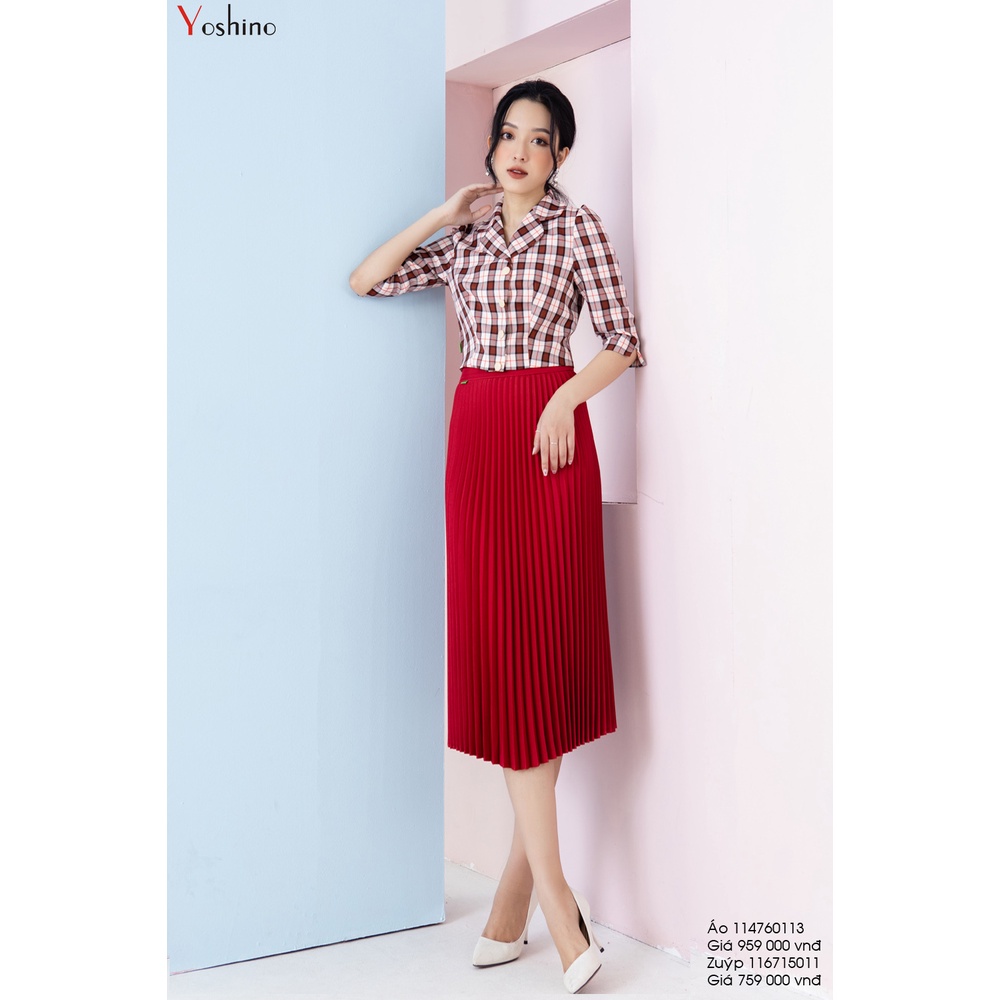 Áo Vest Kẻ YOSHINO Tay Lỡ Dáng Ngắn Tôn Dáng Sang Chảnh 114760113