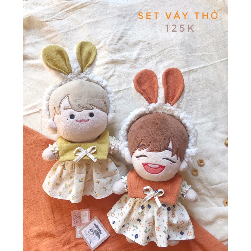 OUTFIT DOLL 15 20cm IDV – SET VÁY THỎ