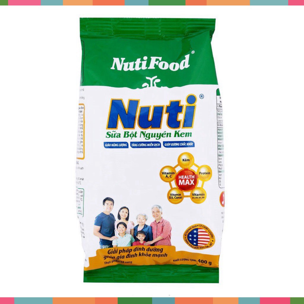 Sữa bột Nuti Nguyên Kem gói 400g_Subaby