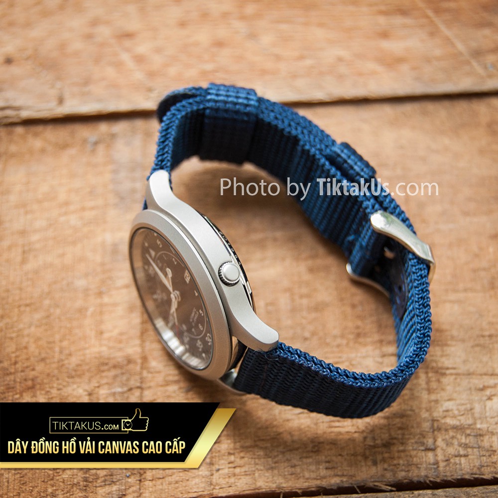 Dây vải dù Pilot khóa bạc cho đồng hồ