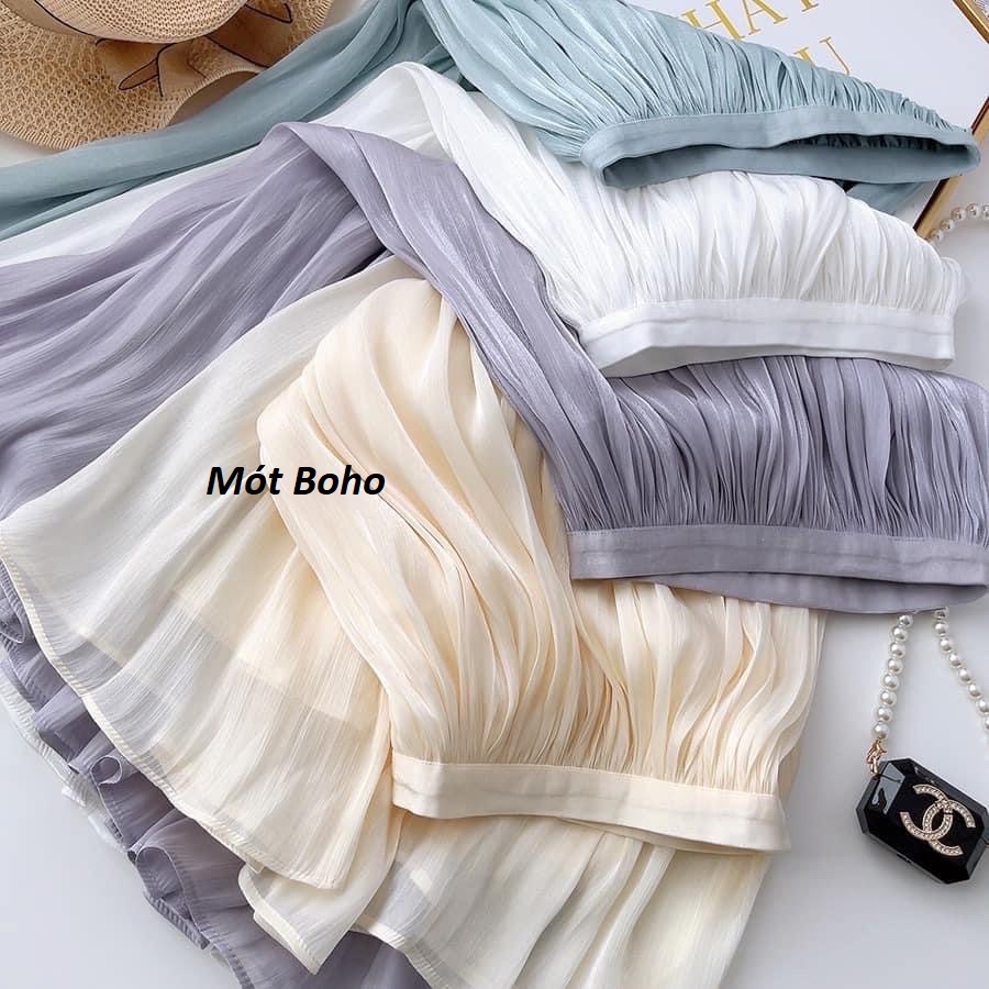 Chân váy tơ sống eo chun co dãn