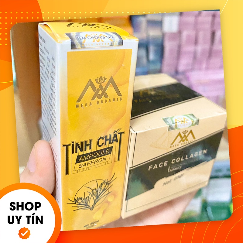 [Chính hãng] Combo Serum Tinh Chất Ampoule Saffron MeeA Organic + Kem Face DNA Cá Hồi Collagen 36 Vị