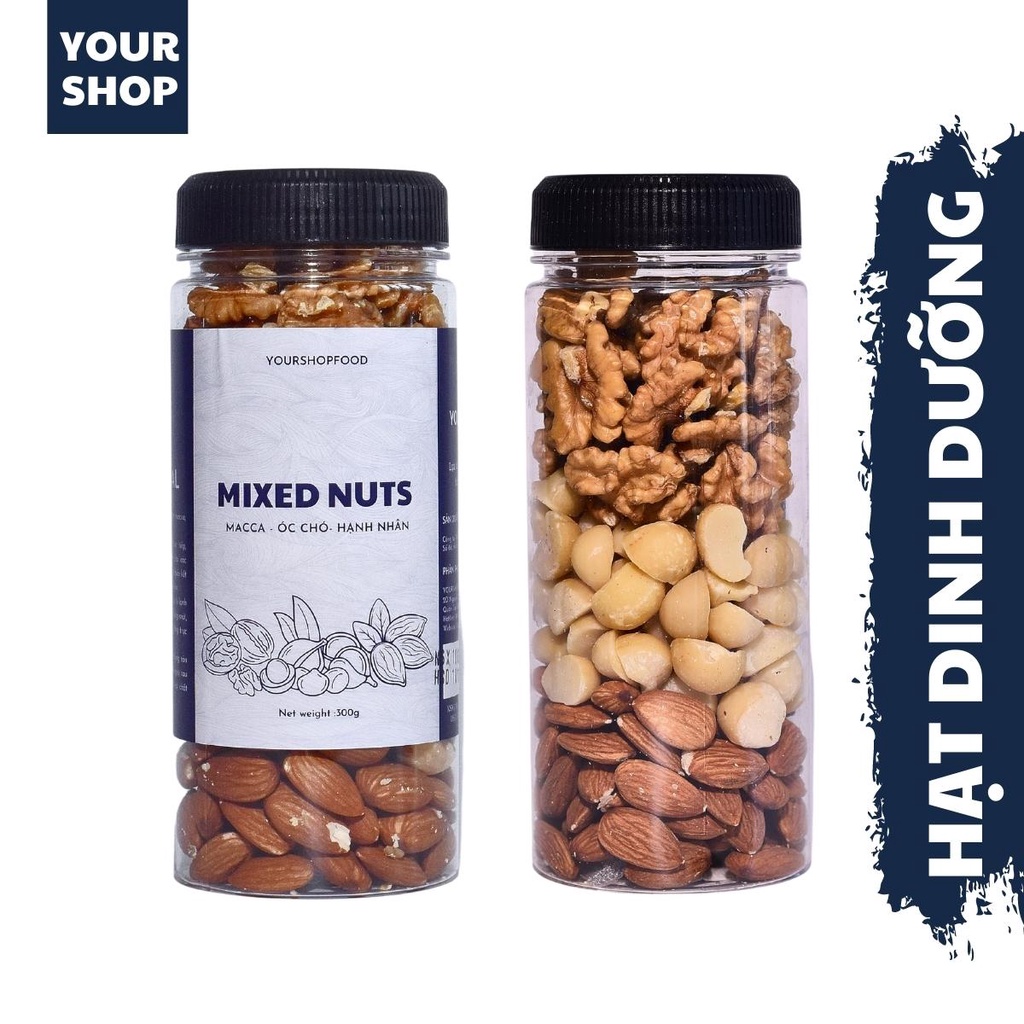 Hạt dinh dưỡng mix 3 loại Yourshop hũ 350g, hạt ngũ cốc dinh dưỡng cho bà bầu, ăn kiêng, giảm cân