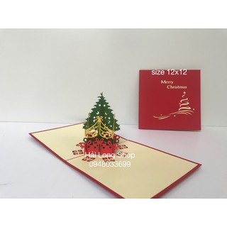 Cây Thông 4  ( hàng rào 1 )  - Noel  - Thiệp 3D