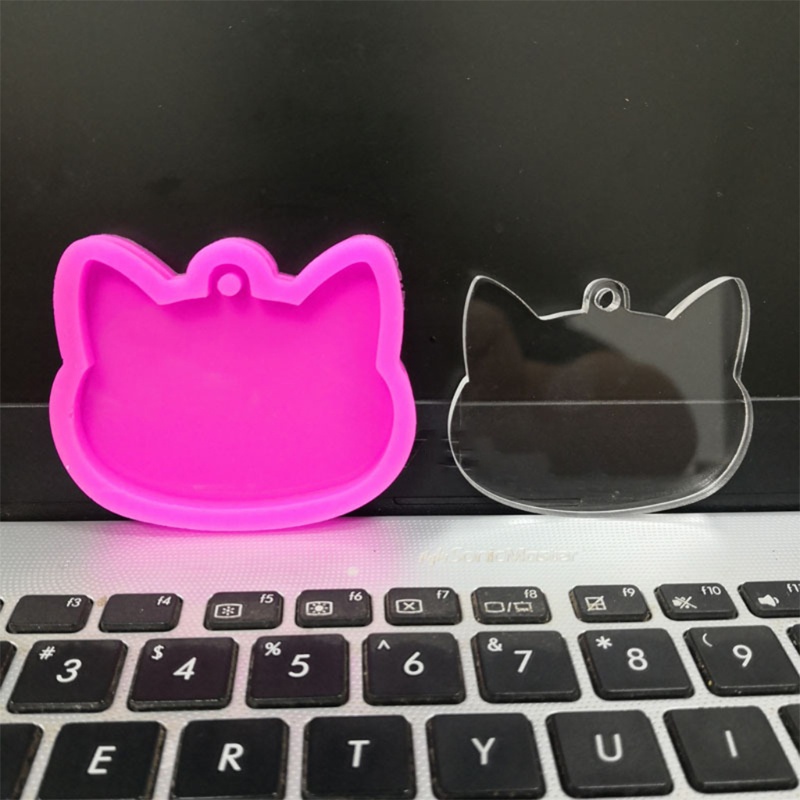 Khuôn Silicone Làm Móc Khóa Hình Đầu Mèo