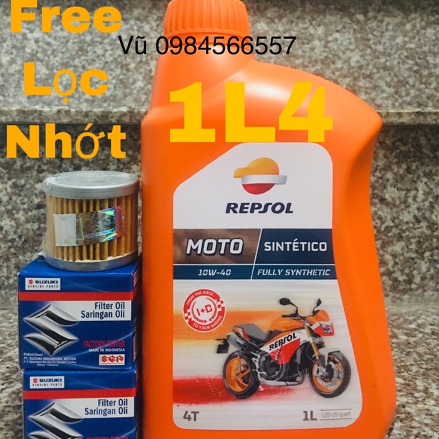 Dầu Nhớt Tổng Hợp Hoàn Toàn Repsol SINTETICO 1L4 ( tặng lọc nhớt indo)