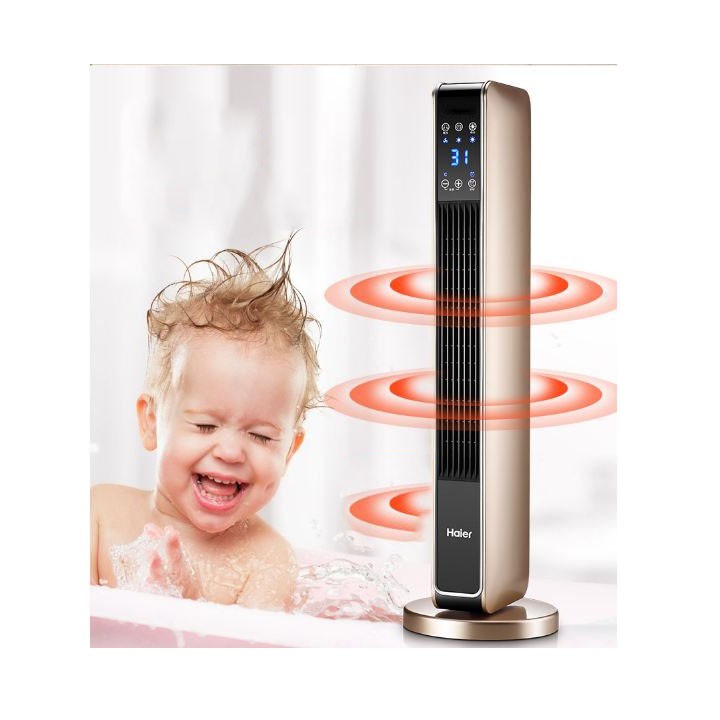 Quạt sưởi 2 chiều cao cấp Haier   có điều khiền từ xa - hiển thị nhiệt độ - Quạt sưởi gia đình chính hãng chất lượng