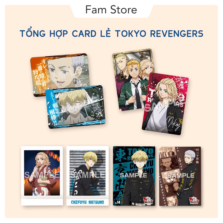 Thẻ nhân vật Tokyo Revengers các loại