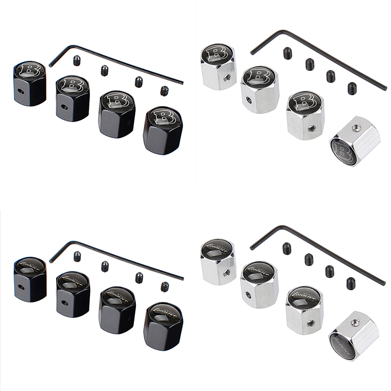 4 Nắp Van Bánh Xe Hơi mercedes benz amg brabus apple tree logo w210 w203 w204 w202 w176 Bằng Hợp Kim