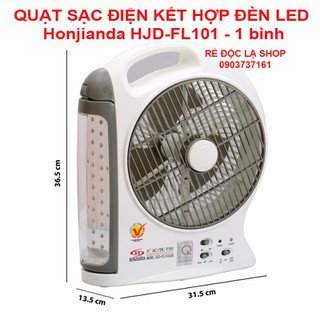 ⚡NOW SHIP⚡ QUẠT HỘP SẠC TÍCH ĐIỆN AC/DC HONJIANDA 1 BÌNH -101 LED - 8 INCH (20.5CM)