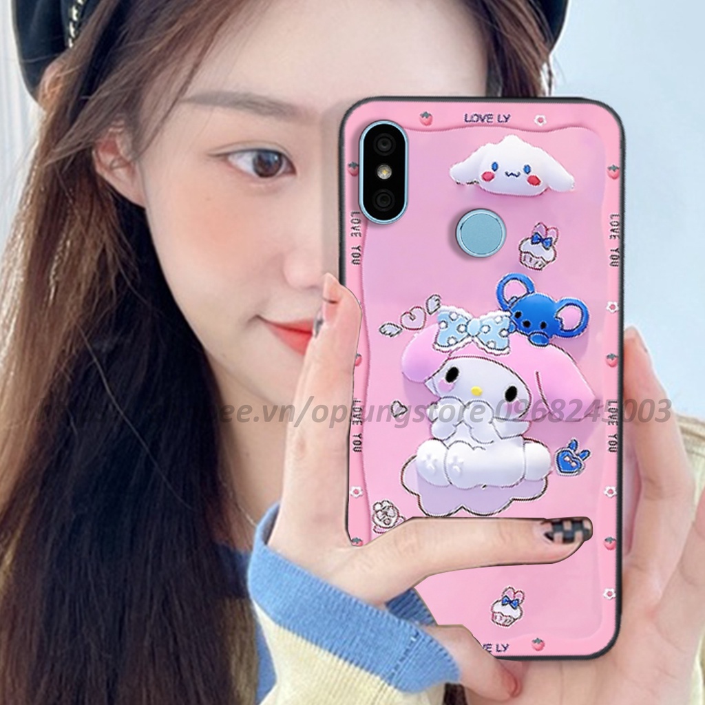 Ốp lưng Xiaomi Redmi Note 5-5Pro / 6-6Pro in hình 3D gấu cute cool ngầu giả nổi.
