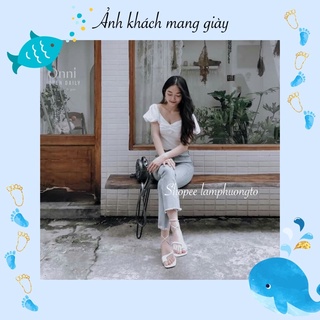 Giày sandal cao gót cột dây chiến binh đi biển đế thấp 3p SD-0290