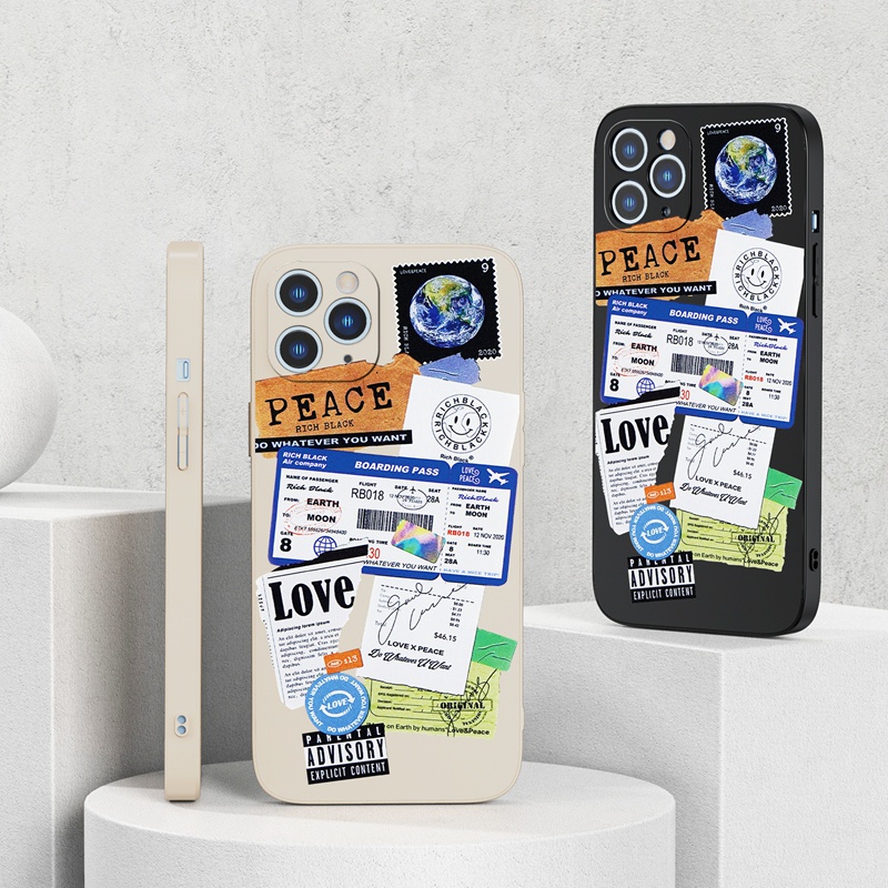 Ốp lưng iphone Ốp điện thoại Suntaiho silicon họa tiết tem cho iPhone 13 12 11 Pro Max X XR Xs Max 7 8 Plus 12mini 13mini