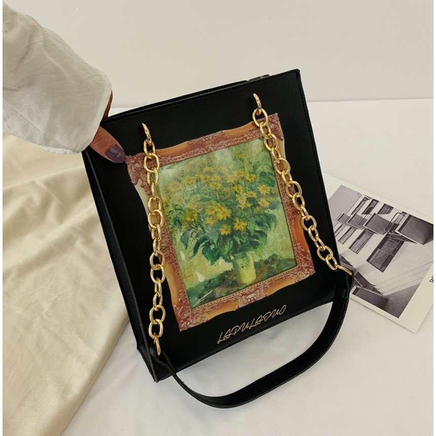 TÚI TOTE DA, TÚI ĐEO CHÉO IN HỌA TIẾT 3D DÂY DA PHỐI XÍCH SANG CHẢNH BH 485 | BigBuy360 - bigbuy360.vn