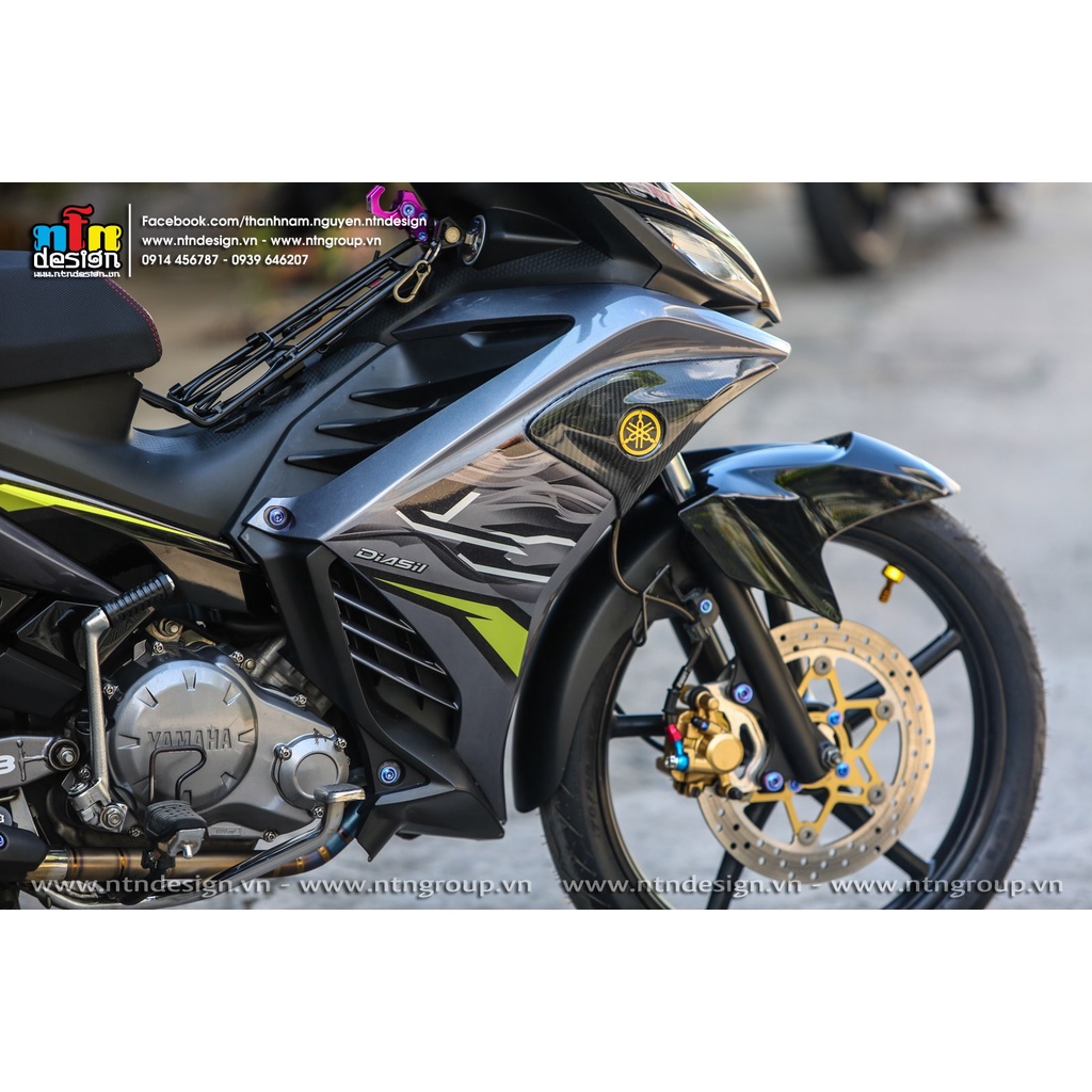 Tem /decal Rời Dán Xe Exciter 135 Mẫu LC 2021 Xám Vàng Cực Hot, Hàng 3 Lớp Chất Lượng Cao