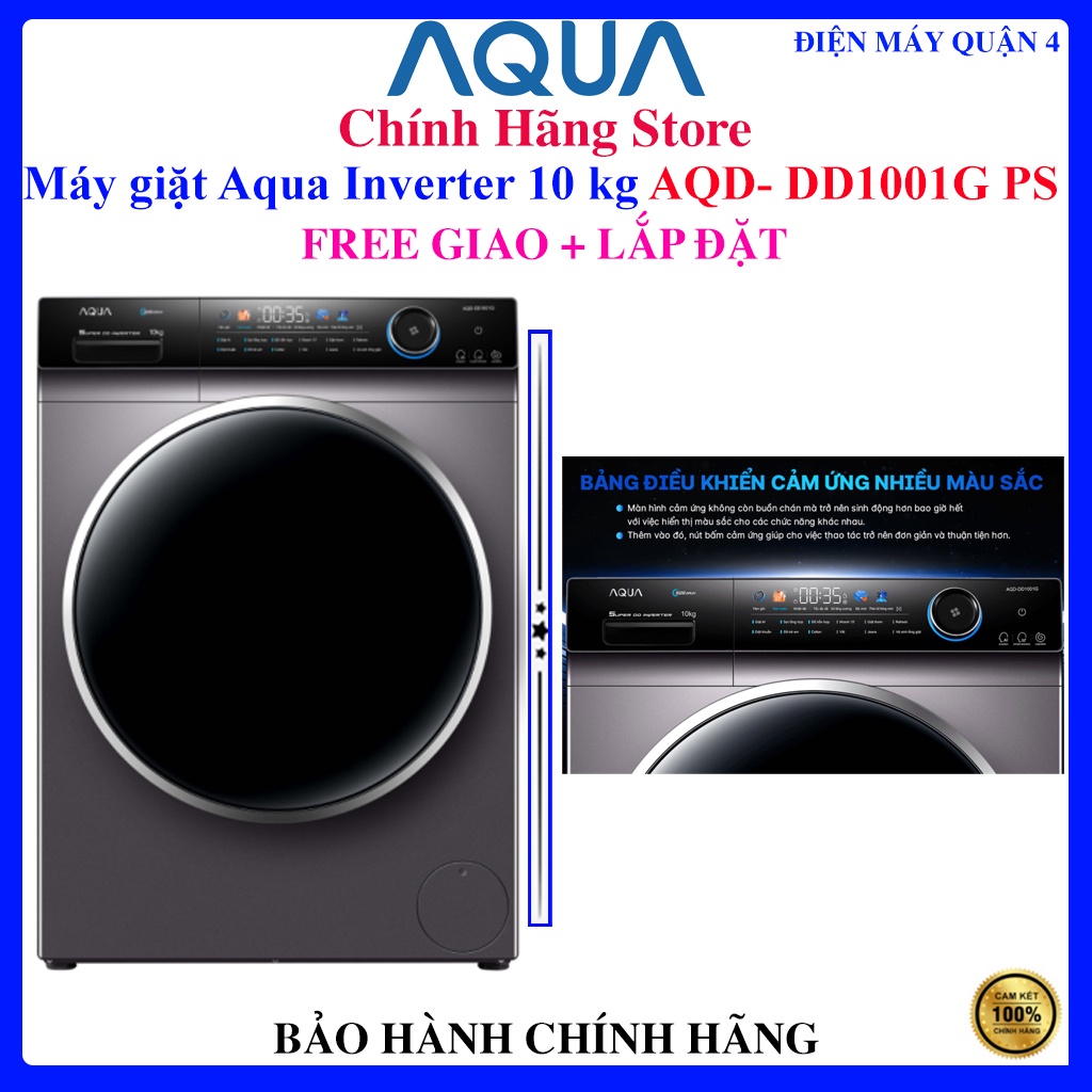 Máy giặt Aqua Inverter 10 kg AQD- DD1001G PS