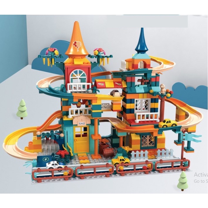 Đồ Chơi Lego Lắp Ráp Lego Xếp Hình Đồ Chơi Đường Ray 512 Chi Tiết ( Có Kèm Xe) Mẫu Mới Nhất