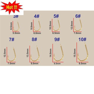 Hộp 100 lưỡi câu cá thép mạ vàng không ngạnh