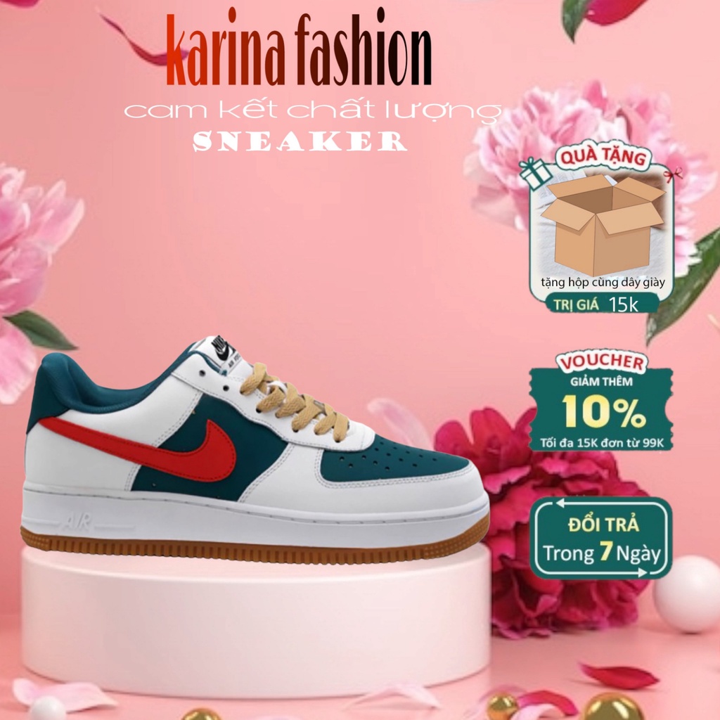 Giày Nike Air Force 1 Gucci, Giày Sneaker AF1 Xanh Đỏ Nam Nữ Thể Thao Cổ Thấp Cao Cấp Full Box Bill-karina