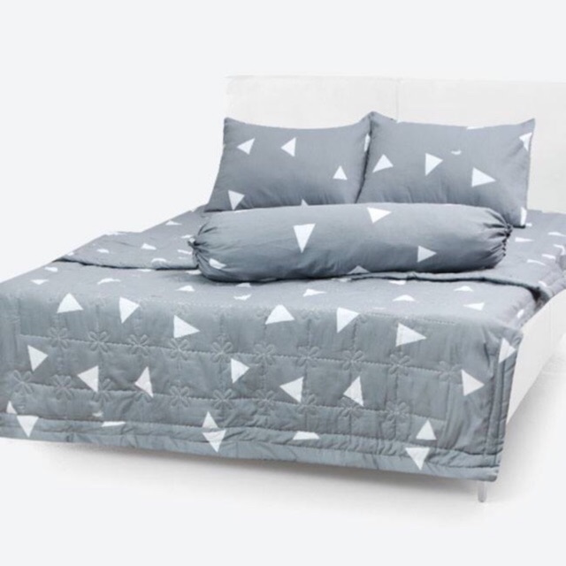 Bộ drap cotton thắng lợi 5 món kèm mền