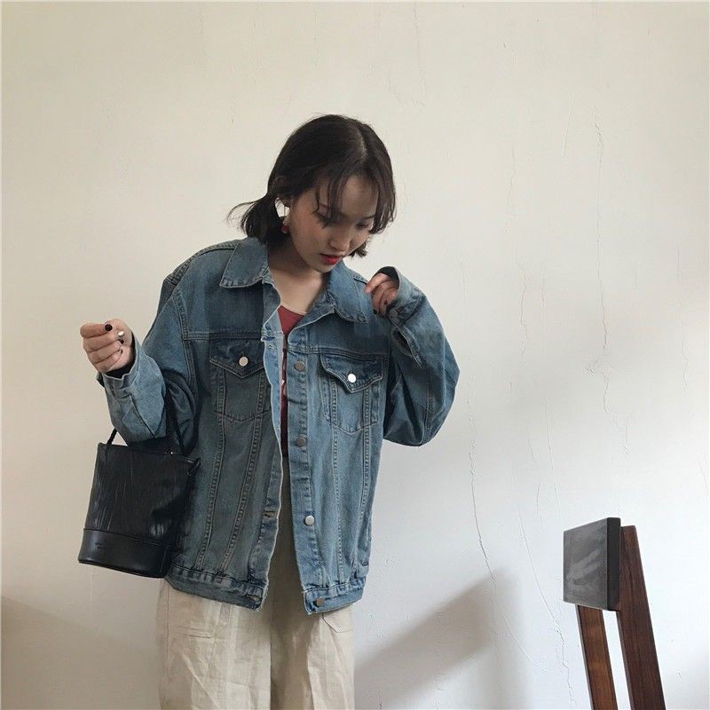 [ORDER] Denim jacket cổ trụ form rộng    Hàng Quảng Châu