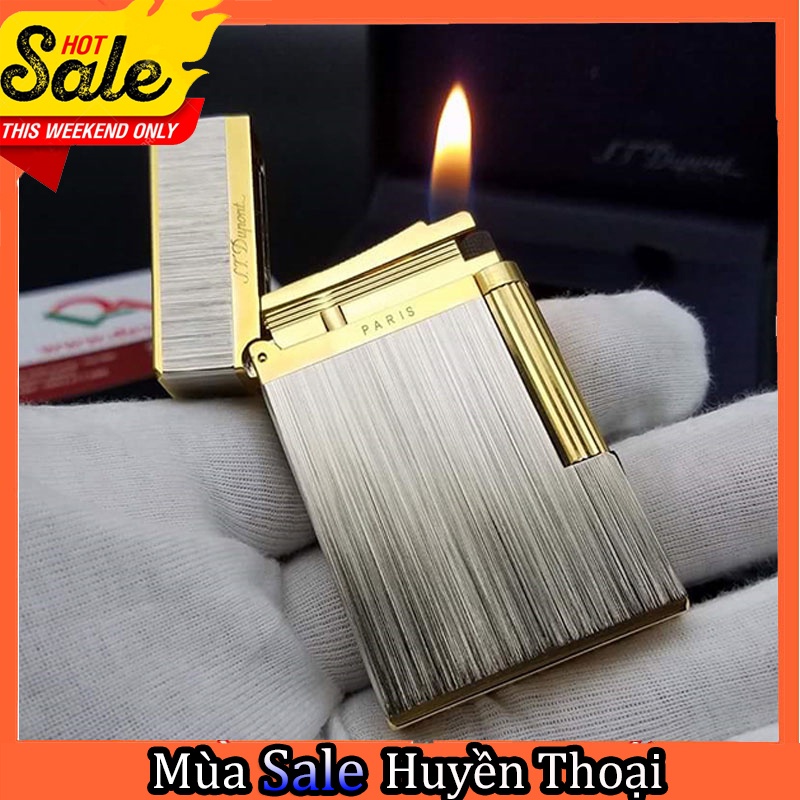 𝐇𝐨̣̂𝐩-𝐐𝐮𝐞̣𝐭 𝐁𝐚̣̂𝐭-𝐋𝐮̛̉𝐚 S.T.Dupont Bạc Xước Viền Vàng D132 Tiếng Kêu Hay Cầm Chắc Tay