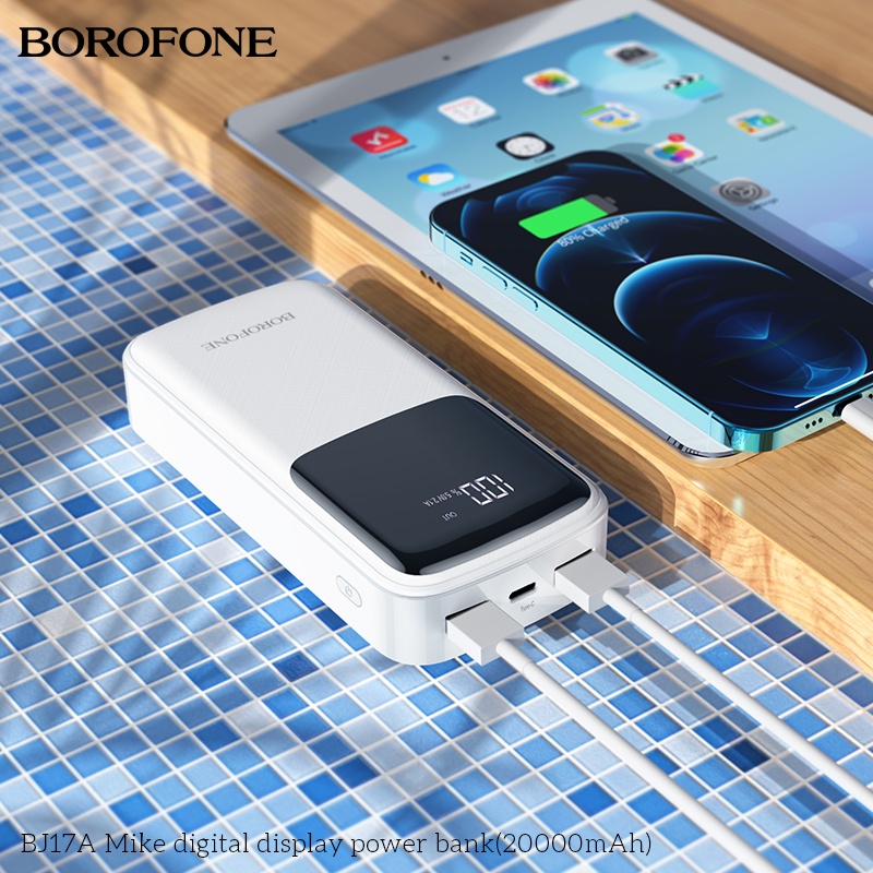 Pin Sạc Dự Phòng 10000mAh/20.000mAh BOROPHONE BJ17 / BJ17A Có Đèn Báo LED, - BẢO HÀNH CHÍNH HÃNG