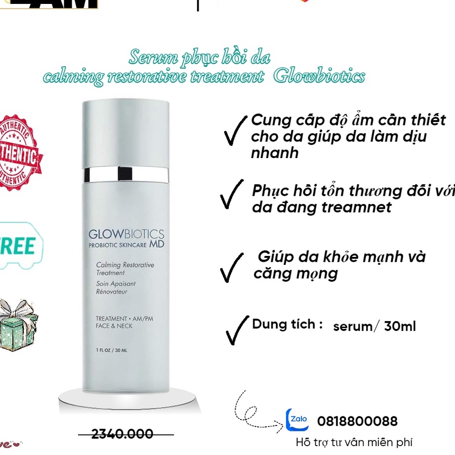 Glowbiotics - Probiotic Calming Restorative Treatment SERUM CẤP ẨM PHỤC HỒI DA MỤN - NHẬP KHẨU