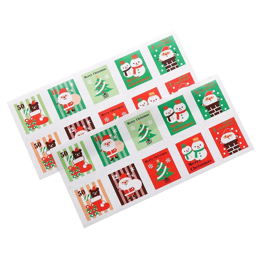 Set 1 / 10 Tấm Nhãn Dán Trang Trí Giáng Sinh DIY