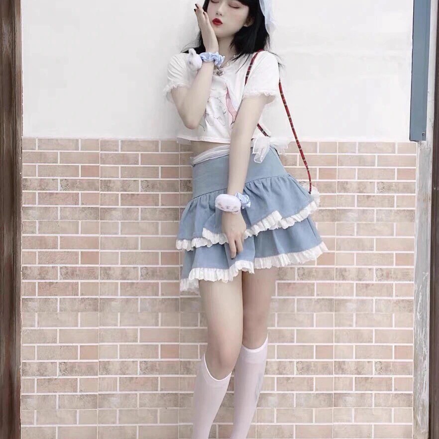 Chân váy bèo hai tầng dễ thương | BigBuy360 - bigbuy360.vn