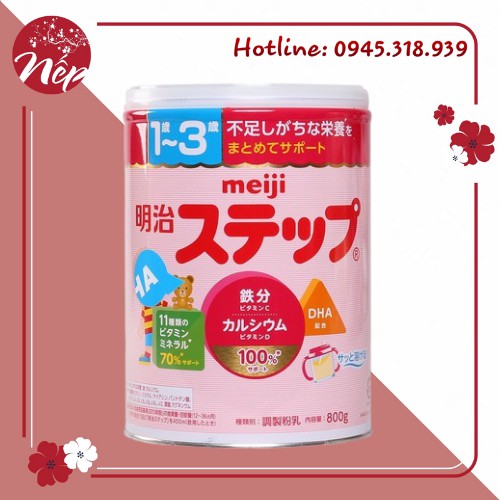 [Mã 267FMCGSALE giảm 8% đơn 500K] SỮA MEIJI 0-1 &amp; 1-3 NỘI ĐỊA NHẬT BẢN - HỘP 800 GR