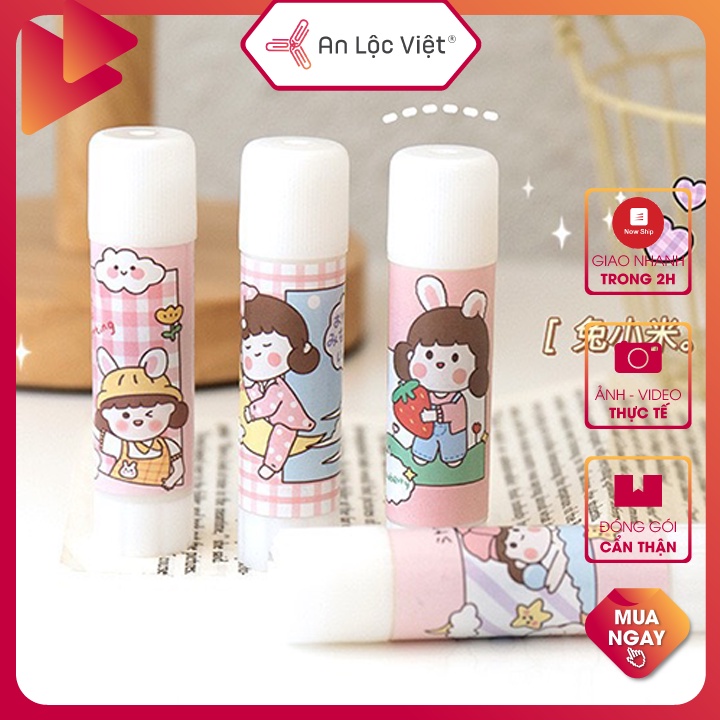 5 Chai Keo Khô Dán Giấy Họa Tiết Hoạt Hình Dễ Thương 9g