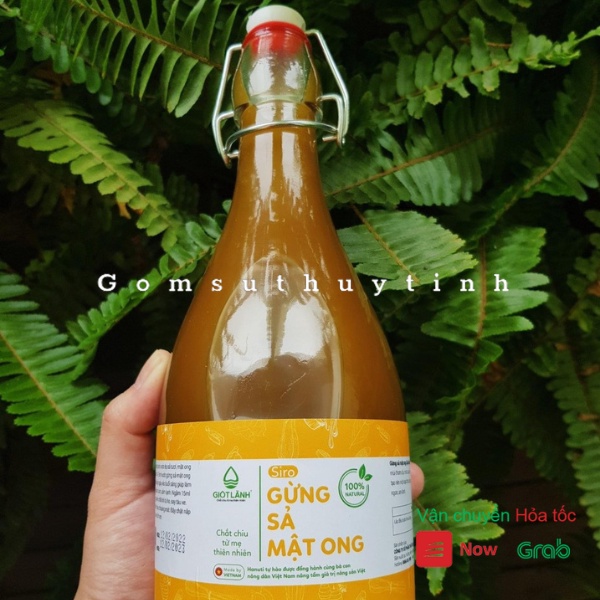 Chai thủy tinh/ Bình thủy tinh bầu tròn nắp kẹp 500ml cao cấp đựng kombucha, nước ép, detox