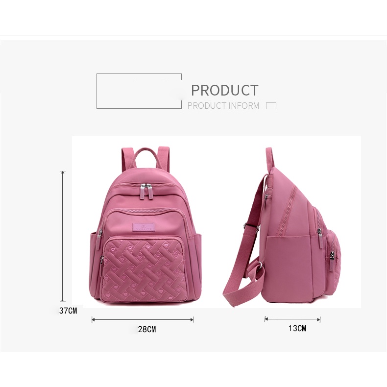 Ba Lô Vải Oxford Hình Trái Tim Sức Chứa Lớn Phong Cách Mới Cho Nữ Sinh