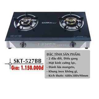 Bếp gas đôi tiết kiệm gas Sankatech sen đồng 527BB