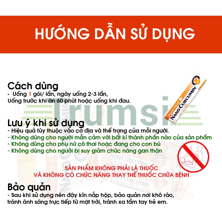 Nano Curcumin Vạn Tam Chính Hãng Giảm Acid Dịch Vị Hết Trào Ngược Ợ Chua Và Ngăn Ngừa Viêm Loét Dạ Dày Tá Tràng