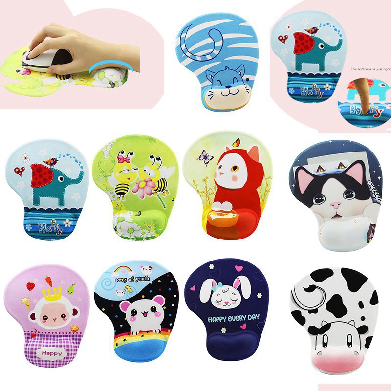 Miếng Lót Chuột Máy Tính Bằng Silicone Hình Hoạt Hình Đáng Yêu