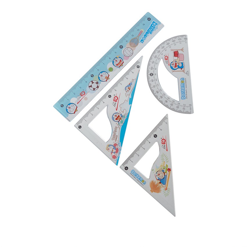 Bộ thước kẻ Thiên long Doremon SR-09 / SR-012 thước kẻ in hình ngộ nghĩnh dễ thương cho bé ANKICO