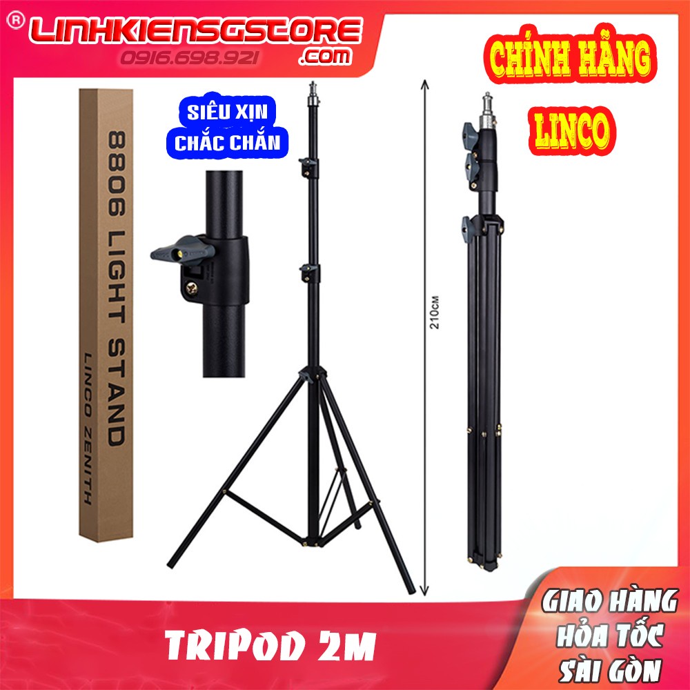 Bộ KIT studio chân đứng 2M chuôi đèn E27 hãng Linco siêu cứng xịn, chụp hình hỗ trợ ánh sáng.