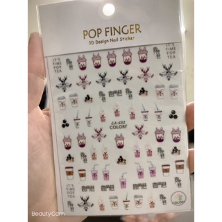 sticker trà sữa trang trí nail