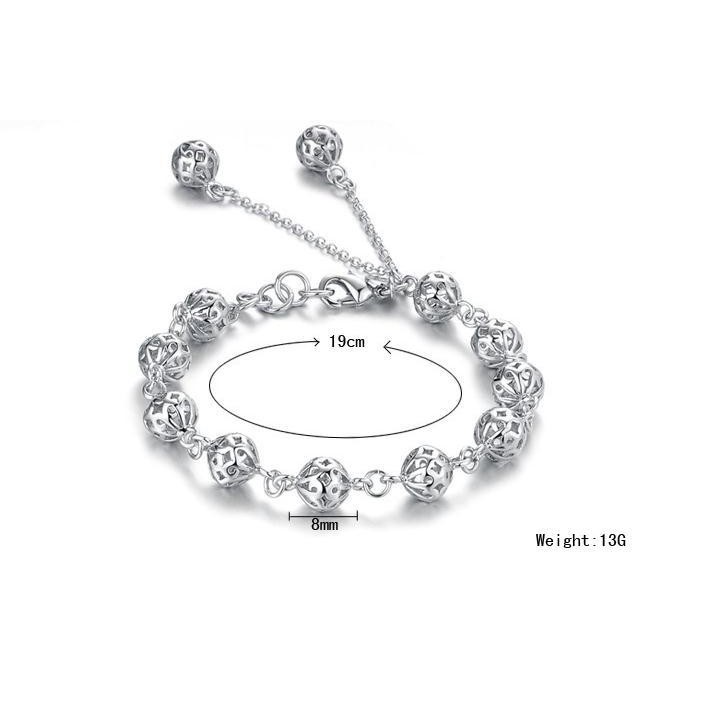 Lắc tay nữ inox kiểu chuỗi bi